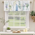 thumbnail image 2 of Spring Floral Curtain Valances for Windows, Kitchen Valance Window Treatments Panel 2 Pack, Eucalyptus Leaves Botanical Summer Rod Pocket Short Curtains for Bathroom Bedroom 42 x 12 Inch, 2 of 8