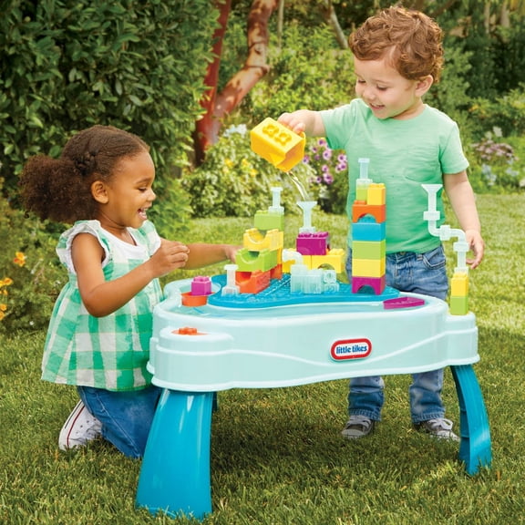 LITTLE TIKES BUILD AND SPLASH DELUXE WATER TABLE WITH BLOCK SET - 50PC - MULTI