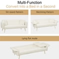 thumbnail image 3 of Smilegend Convertible Teddy Velvet Sofa Bed - Folding Armrests, Adjustable Backrest, Beige, 3 of 8