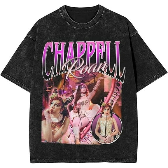 Chappell Roan Merch Washed T-shirt Unisex Fashionable Short-sleeved Top Loose And Comfortable Tee