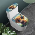 thumbnail image 2 of ZIATUBLE Highland Cow Toilet Tank Lid Dust Cover Oval Toilet Seat and Tank Lid Cover Set 2 Pack Machine Washable Toilet Covers Sets for Bathroom Stylish Toilet Lid Cover Set, 2 of 7