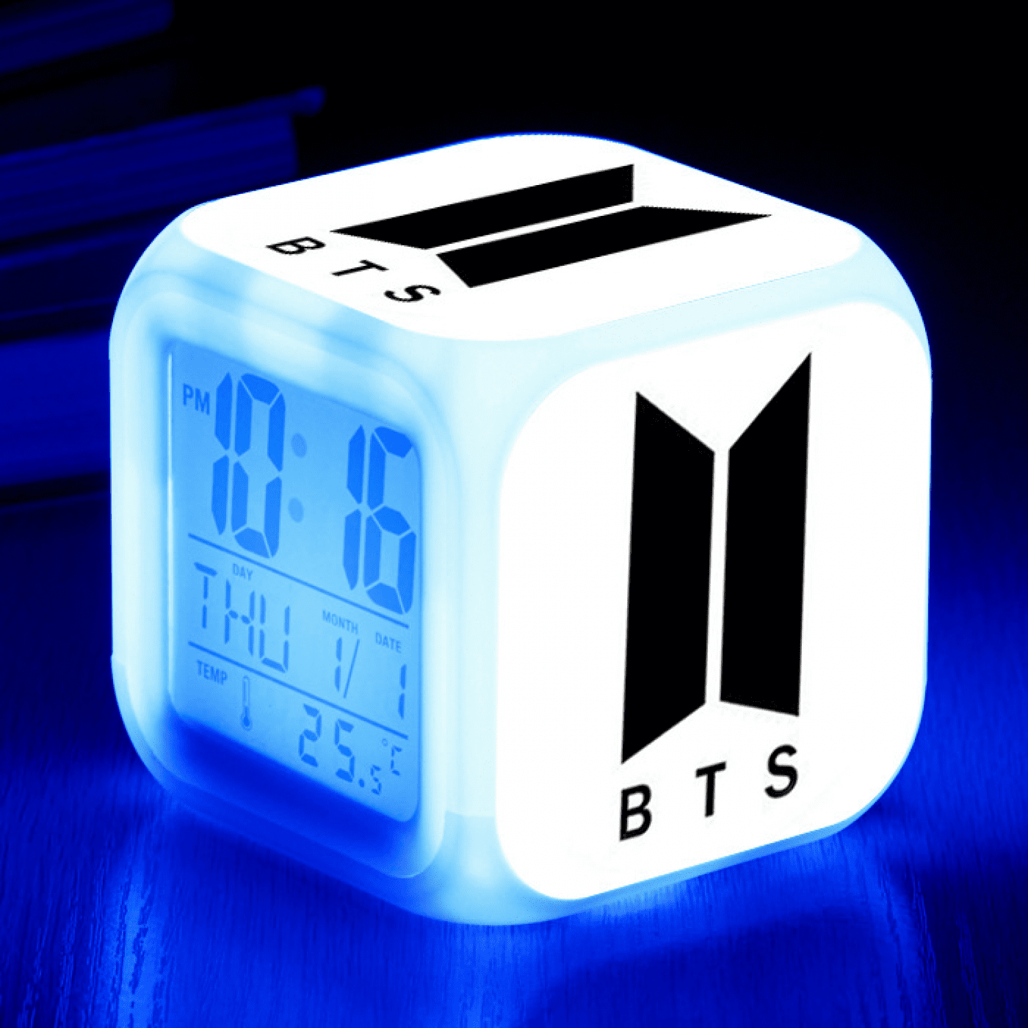 JUSTUP LED Digital Bedroom Alarm Clock Easy Setting Cube Wake Up Clocks