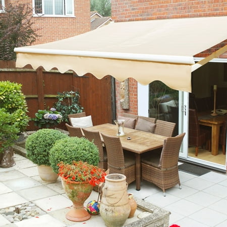 XtremepowerUS 8'x6' Manual Retractable Patio Awning,