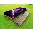 thumbnail image 1 of Galaxy Outdoor Tablecloth, Planets over Purple Nebula Celestial Comet Magic Rays Universe Astronomy Picture, Decorative Washable Fabric Picnic Table Cloth, 58 X 84 Inches,Magenta Mauve, by Ambesonne, 1 of 2