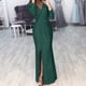 thumbnail image 2 of Vestido de cóctel Prolriy, vestido de mujer, vestidos formales y de noche, manga corta, cuello en V, vestido cruzado para fiesta, vestidos de fiesta para mujer, vestido de Nochevieja 2024, verde S, 2 of 2