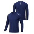 thumbnail image 6 of Taigaofy 2 Pack Men's Long Sleeve Workout Shirts Sun Protection Tee Moisture Wicking Quick Dry Athletic Gym Workout T Shirts Light Black Navy 2XL, 6 of 8