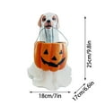 thumbnail image 2 of Halloween Dog Ghost Statue with Pumpkin Candy Holder Indoor/Outdoor Decoration for Spooky Festivities, 2 of 3