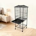 thumbnail image 5 of Black Iron 46*46*125cm Metal Birdcage Wheeled Storage Pet Cage Household Open Birdhouse, 5 of 10