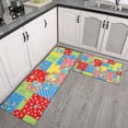 thumbnail image 2 of Pioneer Flower Floral Print Pattern Kitchen Rugs Sets Of 2, Anti Fatigue Non Slip Washable Floor Mats for Kitchen Sink Laundry, 17X30 Inch + 17X47 Inch, 2 of 6