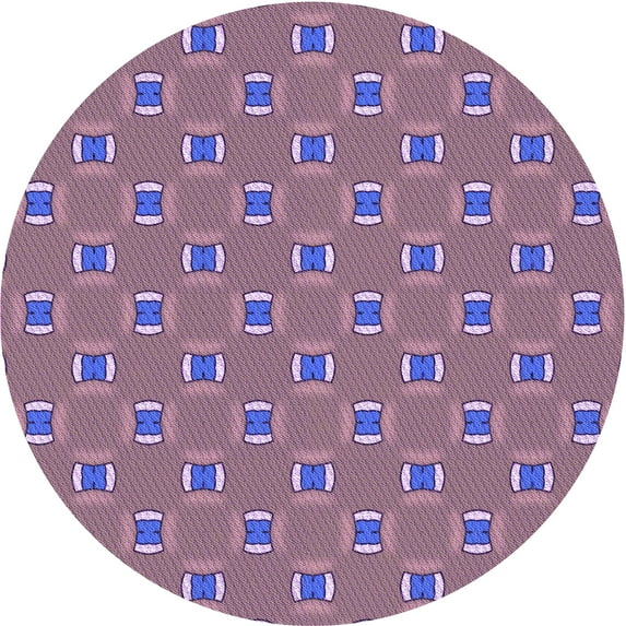 Ahgly Company Machine Washable Indoor Round Transitional Pastel Violet Purple Area Rugs, 5' Round
