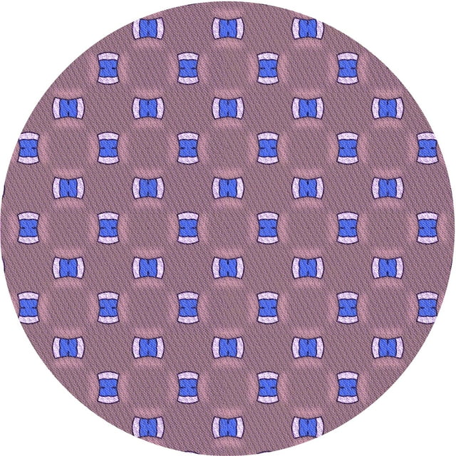 Ahgly Company Machine Washable Indoor Round Transitional Pastel Violet Purple Area Rugs, 5' Round