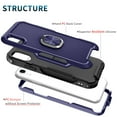 thumbnail image 3 of Nalacover For iPhone XR Slim Case,Luxury Hybrid Hard PC and TPU Rugged Bumper 3-In-1 Rotatable Magnetic Ring Kickstand Four Corner Guard Shockproof Anti-Scratch Back Phone Cover, Blue, 3 of 7