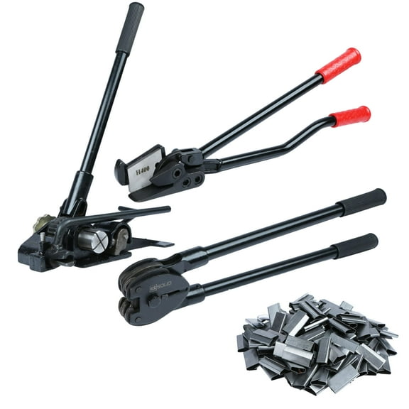 U.S. Solid Steel Strapping Kit Tool Set Pallet Packaging Strapping Banding Kit for 1.25" (32mm) Steel Strapping - Tensioner, Sealer, Cutter for Steel Metal Banding