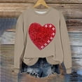 thumbnail image 3 of Womens Valentines Sweatshirts Love Heart Printed Shirts Loose Long Sleeve Round Neck Blouses Valentine's Day Sweater Pullover Tops Plus Size, 3 of 5