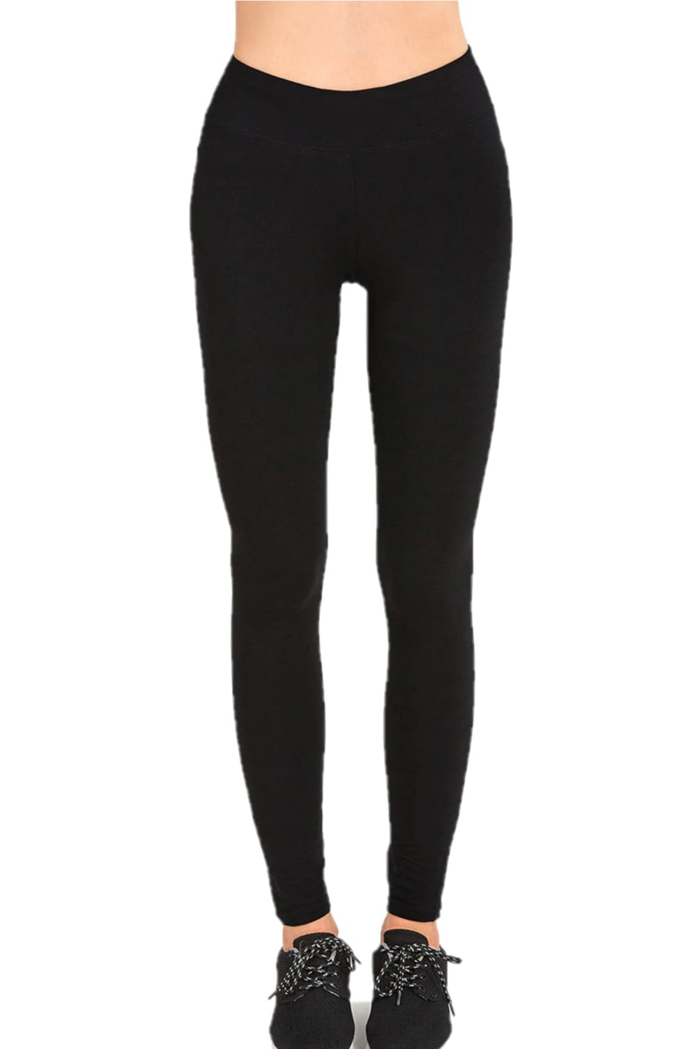 Couver Women's Cotton Spandex Basic Leggings Pants, Black M, 1 Count, 1