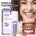 thumbnail image 4 of FSTDelivery Whitening Toothpaste, Purple Teeth Whitening Toothpaste, Teeth Whitening Toothpaste Purple Repair, Teeth Whitening Toothpaste Remover Yellow Teeth Reduces Yellow Coloration, Purple, 4 of 9