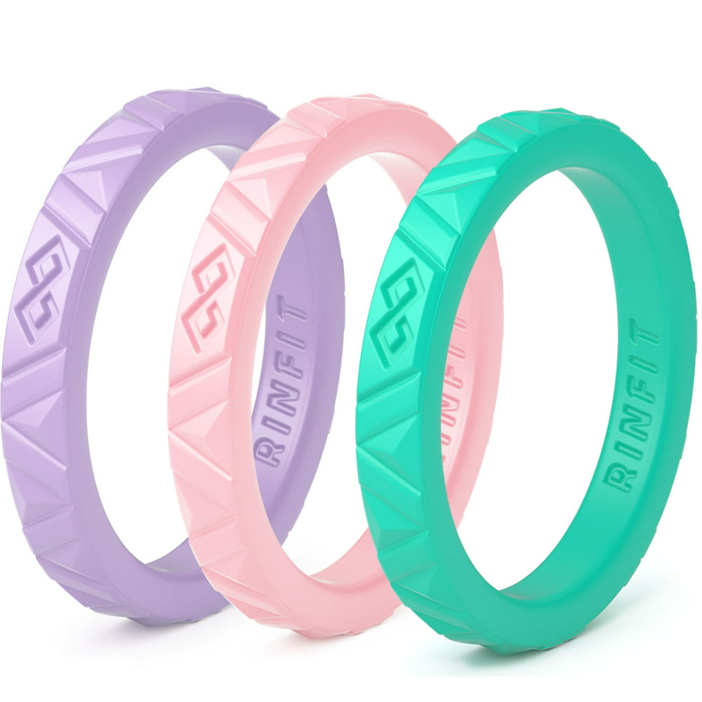 Rinfit 3 Rings Pack Silicone Stackable Ring/Wedding Band