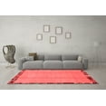 thumbnail image 3 of Ahgly Company Machine Washable Indoor Square Abstract Red Modern Area Rugs, 6' Square, 3 of 4