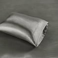 thumbnail image 5 of Comfort Classics Solid Satin 6 Piece Grey Sheet Set, King, 5 of 9