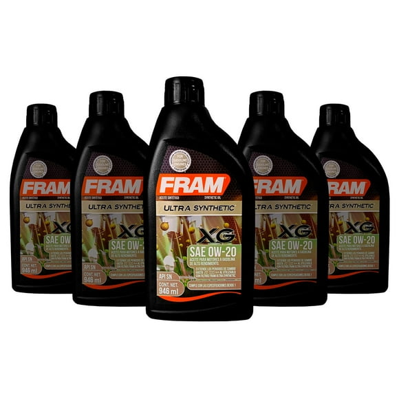 Aceite De Motor Fram Ultra Sintético 0W20 5 Botellas 946 Ml