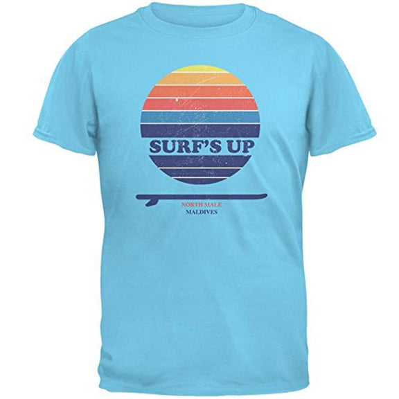 Surf's Up North Male Maldives Mens T Shirt Sky SM
