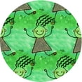 thumbnail image 1 of Ahgly Company Indoor Round Patterned Dark Lime Green Area Rugs, 3' Round, 1 of 1