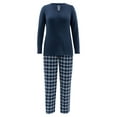 thumbnail image 2 of Fruit of the Loom Women's Beyond Soft Long Sleeve Waffle Top and Flannel Bottom Pajama Set, Sizes S-4X, 2 of 18