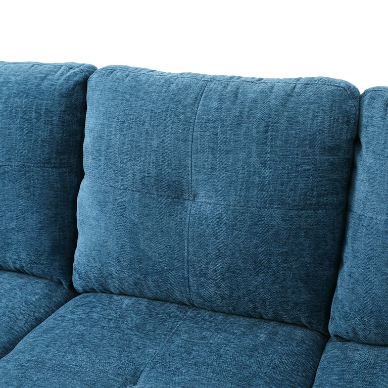 Hommoo Flannel 4-Seat Couch Sofa Set, L Shaped Couch Living Room