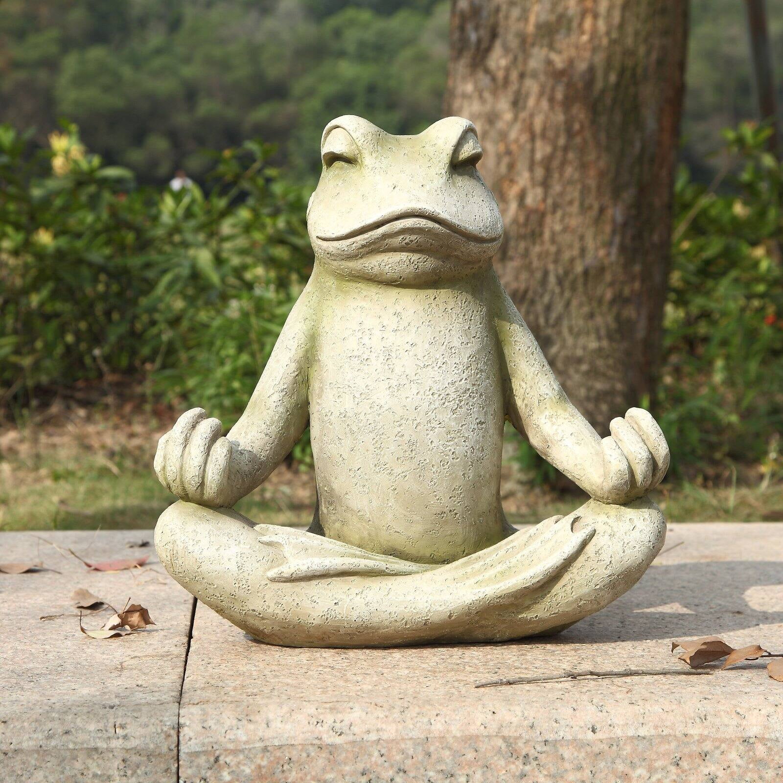 Design Toscano Strike a Pose Zen Yoga Frog Statues Set of Two 