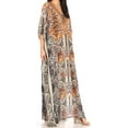 thumbnail image 3 of Sakkas Georgettina Flowy Rhinestone V Neck Long Caftan Dress / Cover Up - ORBK248-Black - One Size, 3 of 5