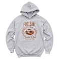 thumbnail image 4 of Football Mom Social Club Hoodie for Women Game Day Cheering From the Sidelines Pullover, Gray Hoodie, XL, 4 of 8