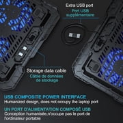 TopMate C302 Laptop Cooling Pad Ultra Slim Notebook Cooler, Laptop Fan Cooling Stand with 2 Quiet Big Fans Blue LED Light, Chill Mat with Built-in USB Cable Plug and Play, for 10-15.6 Inch Laptops