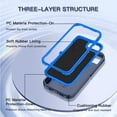 thumbnail image 6 of Petocase For iPhone 16e Case,iPhone 17e Case,Military-Grade Protection Shockproof Dust/Drop Proof 3 in 1 Rugged Heavy Duty Durable Cover 6.1 inch,Navy Blue, 6 of 8