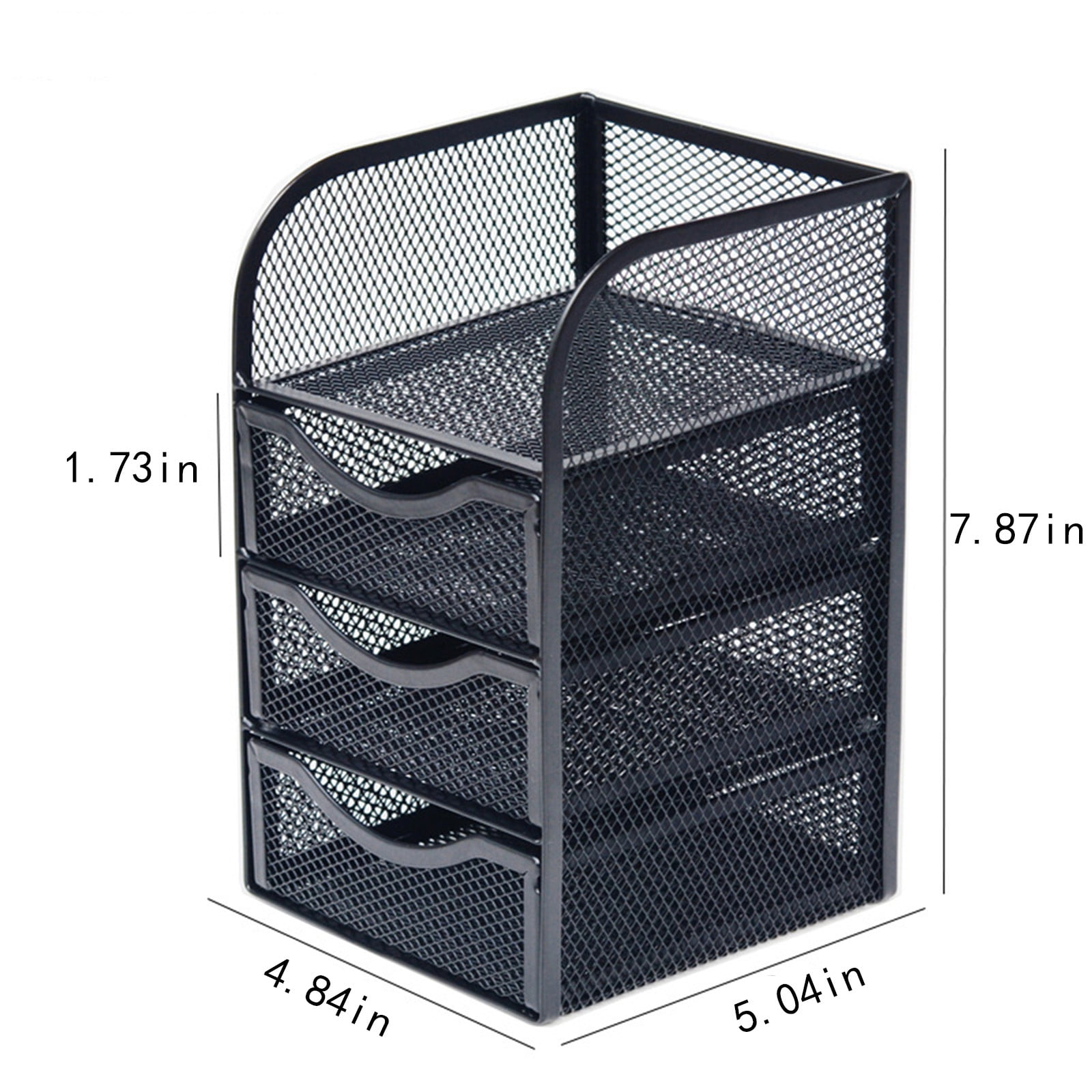 YMARPT Mesh Desk Supplies Organizer With 3 Drawer Office Desktop Organizers And Accessories Stationery Caddy, Black for Household Car Cleaning