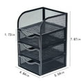 thumbnail image 4 of Qwtwty Office Accessories Mesh Desk Supplies Organizer with 3 Drawer Office Desktop Organizers And Accessories Stationery Caddy, Black, 4 of 7