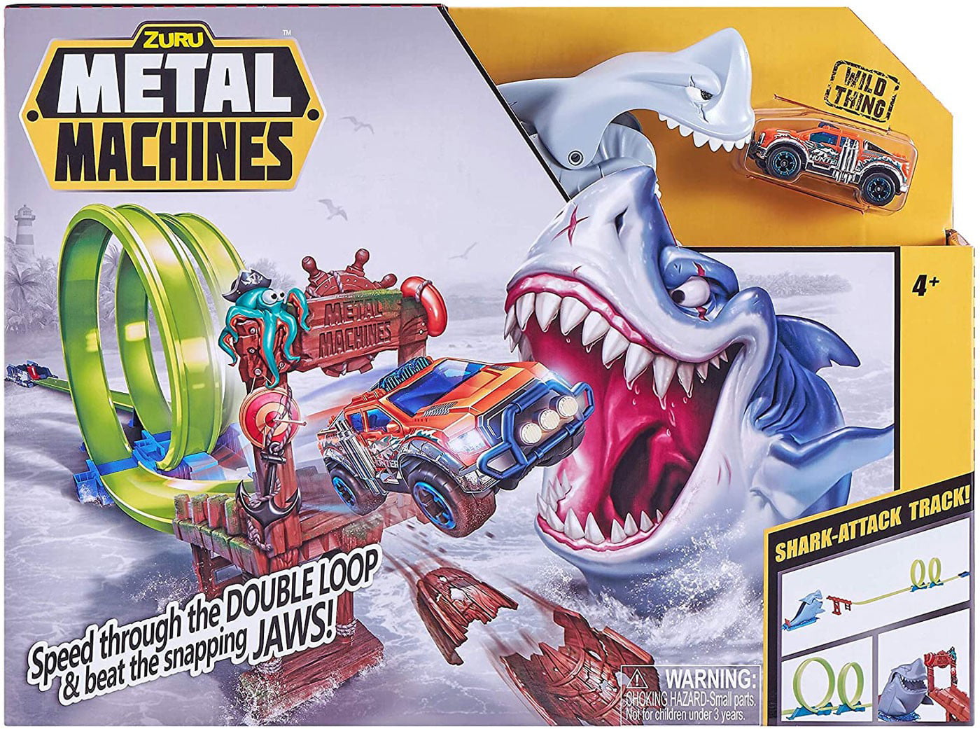 Metal Machines T-Rex Attack Dinosaurier Looping Bahn mit Launcher 