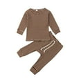 thumbnail image 1 of OUSITAID Baby Boy or Girl Gender Neutral Striped Top & Pants  2pc Outfit Set, 1 of 4