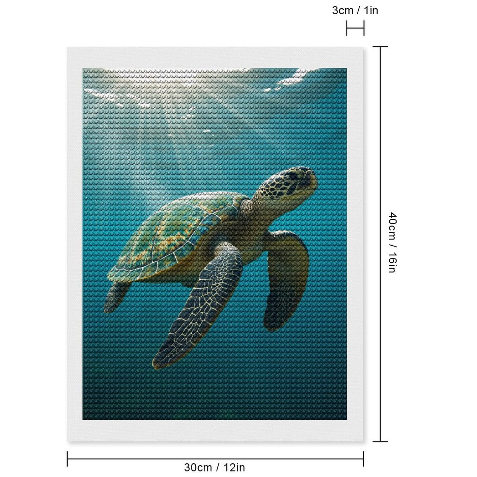 Diamond Art Kits for Adults, Sea Turtle Underwater Sunlight 5D Diamond Painting Kits for Adults Beginners, DIY Full Drill Diamond Painting, Gem Art and Crafts 12x16
