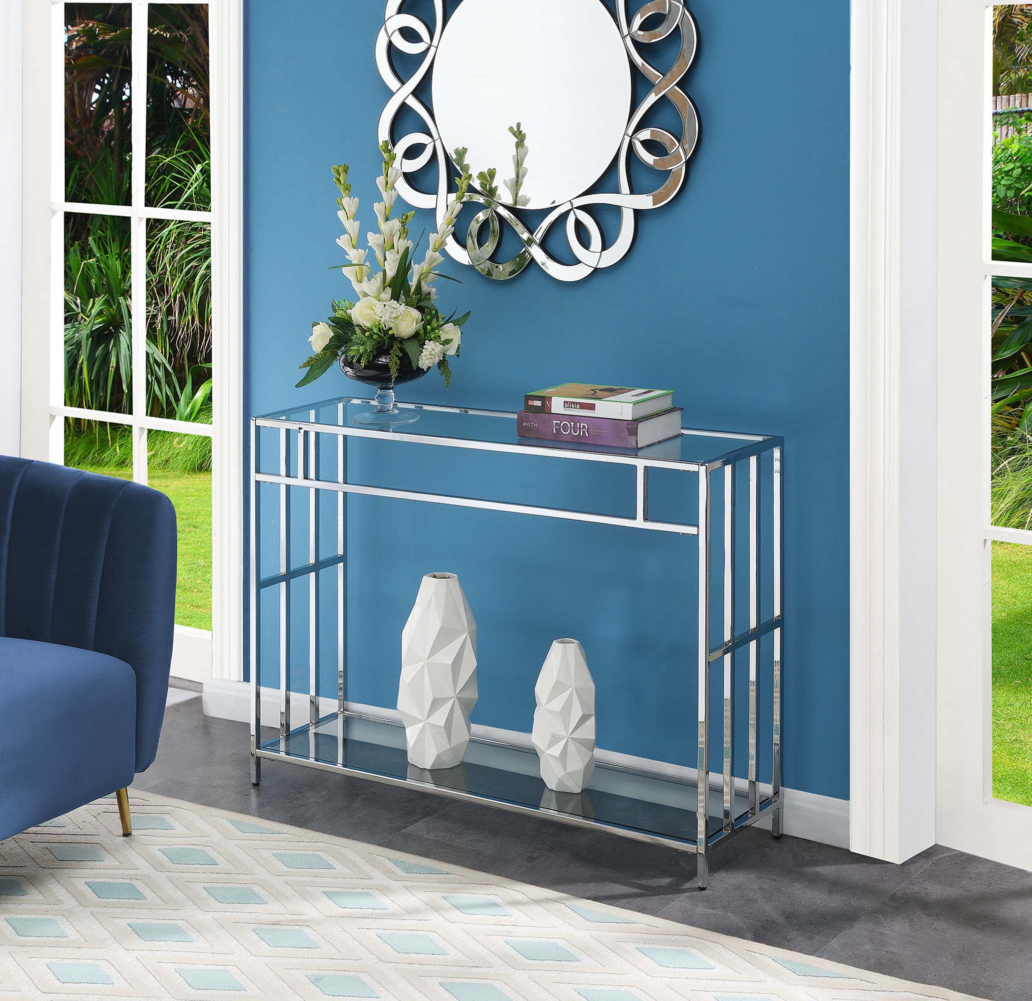 Convenience Concepts Mission Glass Console Table