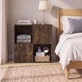 thumbnail image 5 of Giantex cube Bookcase, Wooden Bookshelf w/4-cube, Display Compartment Cabinet forBedroom, Living Room, Brown, 5 of 6