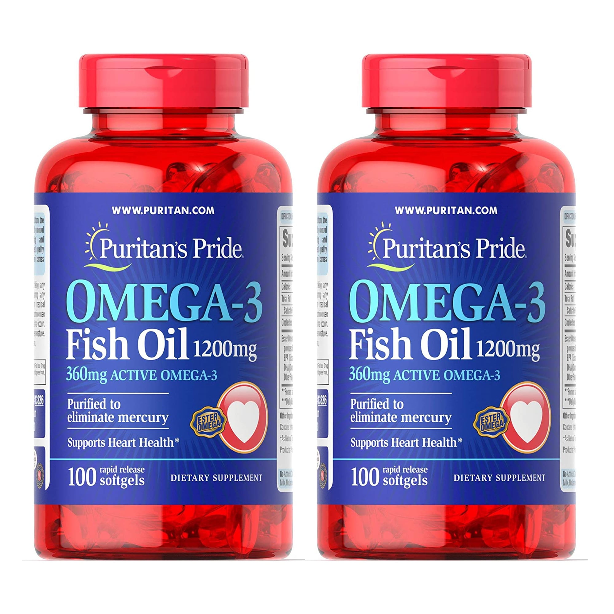Puritan's Pride Omega3 Fish Oil 1200 mg (360 mg Active Omega3) 100