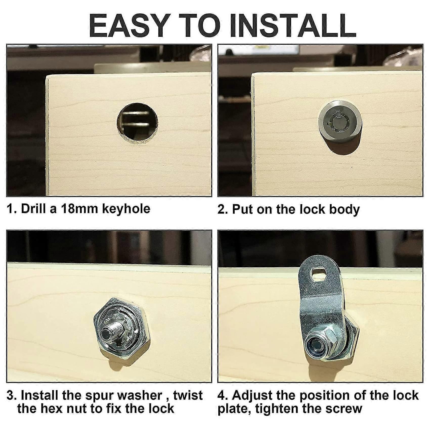 RAIN 6 Pack Upgraded Cam Lock RV Storage Locks, Keyed Alike 5/8 Inch Cabinet Locks for RV Storage Door Tool Box Drawers