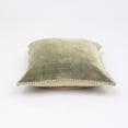 thumbnail image 4 of Stonewashed Cotton Velvet Throw Pillow with Decorative Handstiched Edges-19X19", 4 of 4
