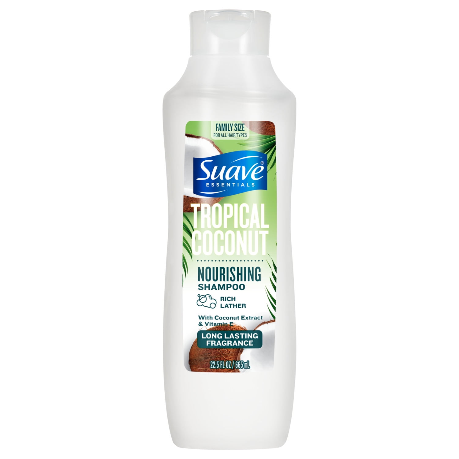 (4 pack) Suave Tropical Coconut Nourishing Shampoo with Coconut Extract & Vitamin E, 22.5 FL OZ