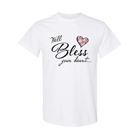 Inktastic Well Bless Your Heart with Floral Print T-Shirt