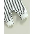 thumbnail image 7 of Coduop Newborn Baby Boys Bodysuit Rompers,Short Sleeve Hooded Striped Summer Jumpsuit Playsuit, 7 of 7