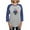 Heather/Blue, variant on - Delta Tau Delta Coat Of Arms Long Sleeve T Shirt - Womens Baseball Tee