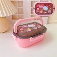 thumbnail image 1 of Kawaii Sanrio Hello Kitty Kuromi Double-Layer Bento Box Anime Portable Separated Sealed Fresh Student Portable Lunch Box Gift, 1 of 7