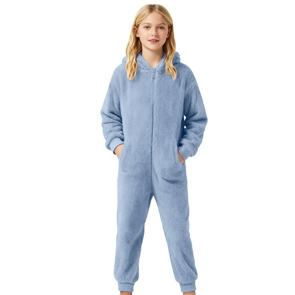 CAIVO Warm Cozy Fuzzy Romper Jumpsuit Solid Color Toddler Boys Girls Soft Onesie Jumpsuit With Grip Soles For Indoor Outdoor Comfort And Easy Dressing Boho Long Sleeve One-Pieces