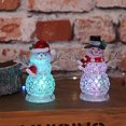 thumbnail image 2 of LED Light Up Snowman Mini Lighted Christmas Acrylic Snowman Figurines Color Changing Snowman Lamp Desktop Ornament for Home Xmas Party Decoration (Random Style), 2 of 5
